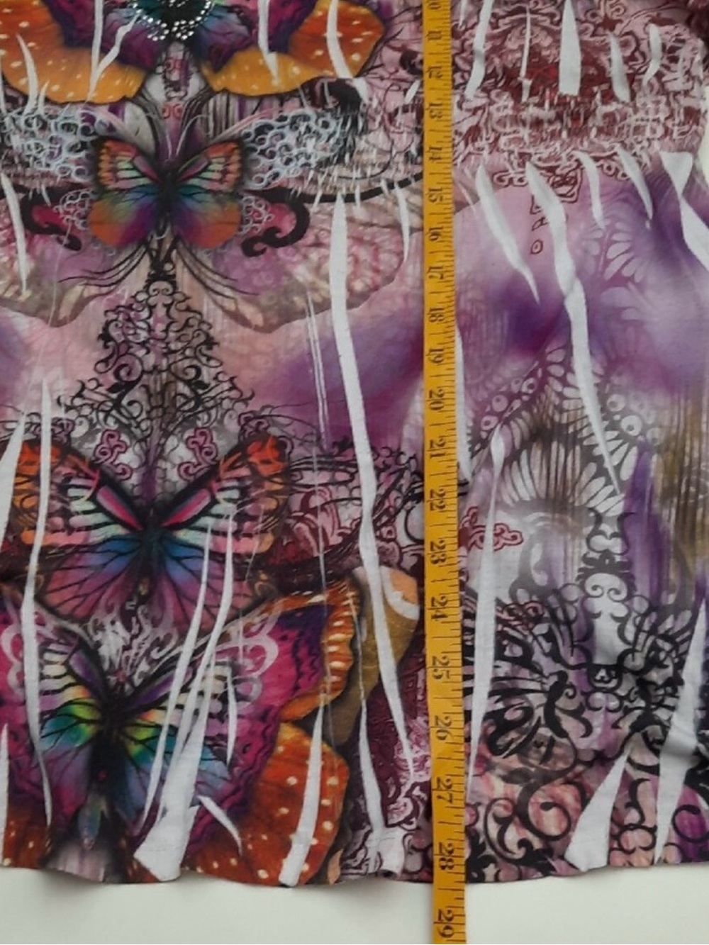 Cato Purple Multicolor Butterfly Short Sleeve Tee - Size XL - Picture 8 of 9